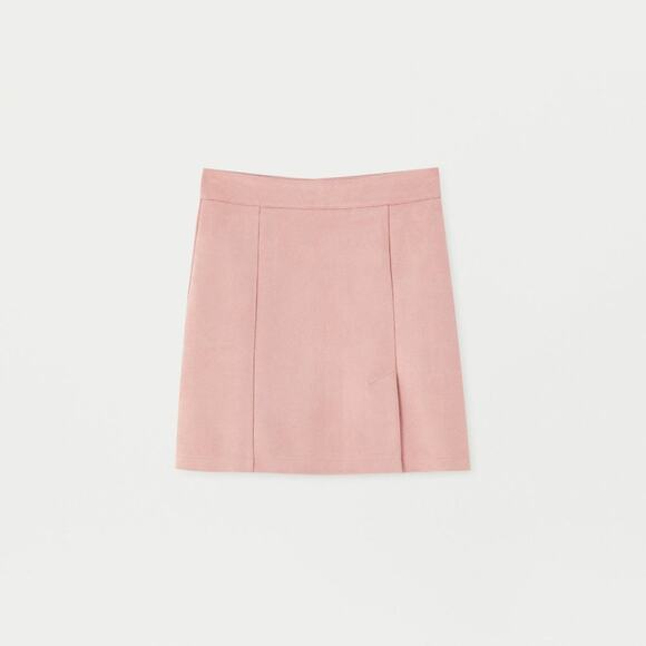 Pull&Bear Pink Faux Suede Mini Skirt - Picture 4 of 5